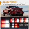 imageNilight 4PCS 24LED Emergency Strobe lights 12V 24V Amber Surface Mount Grille Hazard Safety Warning Light Sync Feature Side Flashing Marker Flash for Car Truck CampersRed White