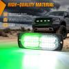 imageNilight 4PCS 24LED Emergency Strobe lights 12V 24V Amber Surface Mount Grille Hazard Safety Warning Light Sync Feature Side Flashing Marker Flash for Car Truck CampersGreen White