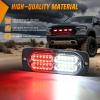 imageNilight 4PCS 24LED Emergency Strobe lights 12V 24V Amber Surface Mount Grille Hazard Safety Warning Light Sync Feature Side Flashing Marker Flash for Car Truck CampersRed White