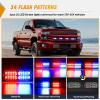 imageNilight 4PCS 24LED Emergency Strobe lights 12V 24V Amber Surface Mount Grille Hazard Safety Warning Light Sync Feature Side Flashing Marker Flash for Car Truck CampersRed Blue