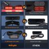 imageNilight 4PCS 24LED Emergency Strobe lights 12V 24V Amber Surface Mount Grille Hazard Safety Warning Light Sync Feature Side Flashing Marker Flash for Car Truck CampersRed wController