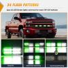 imageNilight 4PCS 24LED Emergency Strobe lights 12V 24V Amber Surface Mount Grille Hazard Safety Warning Light Sync Feature Side Flashing Marker Flash for Car Truck CampersGreen White