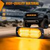 imageNilight 4PCS 24LED Emergency Strobe lights 12V 24V Amber Surface Mount Grille Hazard Safety Warning Light Sync Feature Side Flashing Marker Flash for Car Truck CampersAmber