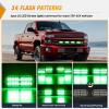 imageNilight 4PCS 24LED Emergency Strobe lights 12V 24V Amber Surface Mount Grille Hazard Safety Warning Light Sync Feature Side Flashing Marker Flash for Car Truck CampersGreen