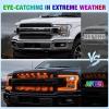 imageNilight 4Pcs 12inch LED Grille Lights 72 LEDs RGB Multi Color Exterior Lighting Kit with Sound Active Function and Wireless Remote Control for Cars Van SUV Truck