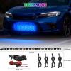 imageNilight 4Pcs 24inch LED Grille Lights 144 LEDs RGB Multi Color Exterior Lighting Kit with Sound Active Function and Wireless Remote Control for Cars Van SUV Truck