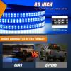 imageNilight 60 Inch Truck Tailgate Strobe Light Strip Tail Emergency Bar Rear Window Warning Lamp UltraBright Double Row 360 LED for Pickup Trailers Construction Vehicles Car SUV Blue White60 Tailgte Strobe Blue