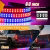 imageNilight 60 Inch Truck Tailgate Strobe Light Strip Tail Emergency Bar Rear Window Warning Lamp UltraBright Double Row 360 LED for Pickup Trailers Construction Vehicles Car SUV Blue White60 Tailgte Strobe w Controller Red Blue