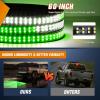 imageNilight 60 Inch Truck Tailgate Strobe Light Strip Tail Emergency Bar Rear Window Warning Lamp UltraBright Double Row 360 LED for Pickup Trailers Construction Vehicles Car SUV Blue White60 Tailgte Strobe Green White
