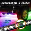 imageNilight 60 Inch Truck Tailgate Strobe Light Strip Tail Emergency Bar Rear Window Warning Lamp UltraBright Double Row 360 LED for Pickup Trailers Construction Vehicles Car SUV Blue WhiteUnderglow Light RGBIC Multi Color 4Pcs