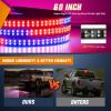 imageNilight 60 Inch Truck Tailgate Strobe Light Strip Tail Emergency Bar Rear Window Warning Lamp UltraBright Double Row 360 LED for Pickup Trailers Construction Vehicles Car SUV Blue White60 Tailgte Strobe Red Blue