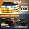 imageNilight 60 Inch Truck Tailgate Strobe Light Strip Tail Emergency Bar Rear Window Warning Lamp UltraBright Double Row 360 LED for Pickup Trailers Construction Vehicles Car SUV Blue White60 Tailgte Strobe Amber White