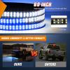 imageNilight 60 Inch Truck Tailgate Strobe Light Strip Tail Emergency Bar Rear Window Warning Lamp UltraBright Double Row 360 LED for Pickup Trailers Construction Vehicles Car SUV Blue White60 Tailgte Strobe Blue White