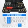 imageNilight 61PCS Metric Thread Chaser Set SAE Metrics Master Thread Repair Kit with Case 28 Taps 28 Dies 3 Files 2 Gauges Universal UNC UNF Sizes Automotive Tool for Mechanic Auto Shop Home Garage Repair49PCS Metric  SAE