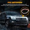 imageNilight 79Inch LED Hood Strip White Dynamic Startup DRL Sequential Amber Turn Signal Waterproof for Cars SUVs amp TrucksAmber White
