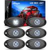 imageNilight LED Rock Light 6PCS Pink Purple Underglow Wheel Well Fender Pods Waterproof Exterior Underbody Roof Rack Side Lamps for 12V 24V Car Truck Pickups ATV UTV SUV Motorcycle BoatWhite