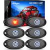 imageNilight LED Rock Light 6PCS Pink Purple Underglow Wheel Well Fender Pods Waterproof Exterior Underbody Roof Rack Side Lamps for 12V 24V Car Truck Pickups ATV UTV SUV Motorcycle BoatRed