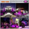 imageNilight LED Rock Light 6PCS Pink Purple Underglow Wheel Well Fender Pods Waterproof Exterior Underbody Roof Rack Side Lamps for 12V 24V Car Truck Pickups ATV UTV SUV Motorcycle BoatPurple