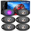 imageNilight LED Rock Light 6PCS Pink Purple Underglow Wheel Well Fender Pods Waterproof Exterior Underbody Roof Rack Side Lamps for 12V 24V Car Truck Pickups ATV UTV SUV Motorcycle BoatPurple