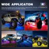 imageNilight RGB LED Rock Lights Kit 4 PCS Underglow Multicolor Neon Light Pod with Magnetic Base Bluetooth App Control Flashing Music Mode IP68 Wheel Well Light for Truck ATV UTV RZR SUV