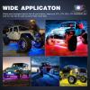 imageNilight RGB LED Rock Lights Kit 6 PCS Underglow Multicolor Neon Light Pod with Magnetic Base Bluetooth App Control Flashing Music Mode IP68 Wheel Well Light for Truck ATV UTV RZR SUV