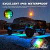 imageNilight RGB LED Rock Lights Kit 6 PCS Underglow Multicolor Neon Light Pod with Magnetic Base Bluetooth App Control Flashing Music Mode IP68 Wheel Well Light for Truck ATV UTV RZR SUV