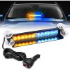 imageNilight 12LED Traffic Advisor Strobe Light Bar White Emergency Warning Hazard Safety Dash FrontRear Windshield Flashing Lights for Cars Trucks Police Firefighter Plow Construction VehiclesAmber Blue