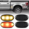 imageNilight 25 Inch Oval Side Marker Clearance Light 2 LED 8 Pack White Lens Red Light 80LM High Lumen Waterproof Surface Mount 12V Direct Wire for Truck Trailer Boat RV SemiSmoked AmberRed F250 350 450 550 20112022