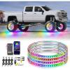 imageNilight 4PCS 17inch Double Row LED Wheel Ring Lights Pure White with Wiring Harness Kit Rocker Switch Control Dual Row for Car Van SUV TruckDream ColorSingle Row