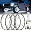 imageNilight 4PCS 17inch Double Row LED Wheel Ring Lights Pure White with Wiring Harness Kit Rocker Switch Control Dual Row for Car Van SUV TruckPure White wRemote