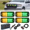 imageNilight 4PCS 24LED Emergency Strobe lights 12V 24V Amber Surface Mount Grille Hazard Safety Warning Light Sync Feature Side Flashing Marker Flash for Car Truck CampersAmber Green wController