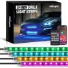 imageNilight 4Pcs 24inch LED Grille Lights 144 LEDs RGB Multi Color Exterior Lighting Kit DIY Sound Active Function Music Mode with APP Control and Remote for Cars Van SUV Truck