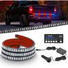 imageNilight 60 Inch Truck Tailgate Strobe Light Strip Tail Emergency Bar Rear Window Warning Lamp UltraBright Double Row 360 LED for Pickup Trailers Construction Vehicles Car SUV Blue White60 Tailgte Strobe w Controller Red Blue