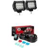 imageNilight LED Light Bar 2PCS 4Inch 36W Triple Row 3600LM Spot Led Off Road Lights With 12V 5Pin Rocker Switch 16AWG Wiring Harness Kit2 Lead  2 Years Warranty