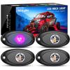 imageNilight LED Rock Light 6PCS Pink Purple Underglow Wheel Well Fender Pods Waterproof Exterior Underbody Roof Rack Side Lamps for 12V 24V Car Truck Pickups ATV UTV SUV Motorcycle BoatPurple