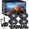 imageNilight RGB LED Rock Lights Kit 4 PCS Underglow Multicolor Neon Light Pod with Magnetic Base Bluetooth App Control Flashing Music Mode IP68 Wheel Well Light for Truck ATV UTV RZR SUV