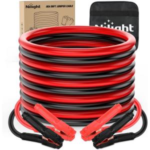 imageNilight 0 Gauge 30 Feet Heavy Duty Jumper Cables 1000 Amp Booster Battery Cables with Permanent Installation kit and Quick Connect Plug Includes carrying bag for 12V amp 24V Cars SUVs and Trucks0 Guage 30 FT