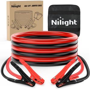 imageNilight 0 Gauge 30 Feet Heavy Duty Jumper Cables 1000 Amp Booster Battery Cables with Permanent Installation kit and Quick Connect Plug Includes carrying bag for 12V amp 24V Cars SUVs and Trucks6 Guage 12 FT