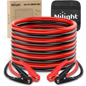 imageNilight 0 Gauge 30 Feet Heavy Duty Jumper Cables 1000 Amp Booster Battery Cables with Permanent Installation kit and Quick Connect Plug Includes carrying bag for 12V amp 24V Cars SUVs and Trucks4 Guage 25 FT