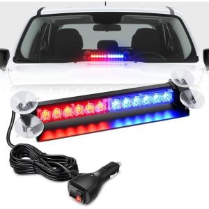 imageNilight 12LED Traffic Advisor Strobe Light Bar White Emergency Warning Hazard Safety Dash FrontRear Windshield Flashing Lights for Cars Trucks Police Firefighter Plow Construction VehiclesRed Blue