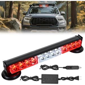 imageNilight 12LED Wireless Emergency Strobe Light Red White 14 Inch Magnetic Mount Mini Light Bar 12V Rooftop Powered Hazard Warning Flashing Lights for Car Truck Trailer Snow Plow Construction Vehicles