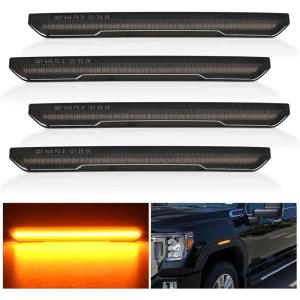 imageNilight 25 Inch Oval Side Marker Clearance Light 2 LED 8 Pack White Lens Red Light 80LM High Lumen Waterproof Surface Mount 12V Direct Wire for Truck Trailer Boat RV SemiSmoked Amber Sierra 2500HD 3500HD 20202024