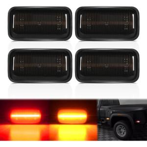 imageNilight 25 Inch Oval Side Marker Clearance Light 2 LED 8 Pack White Lens Red Light 80LM High Lumen Waterproof Surface Mount 12V Direct Wire for Truck Trailer Boat RV SemiSmoked AmberRed SilveradoSierra 20152020
