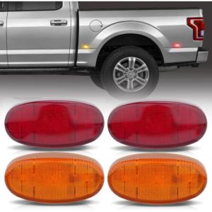 imageNilight 25 Inch Oval Side Marker Clearance Light 2 LED 8 Pack White Lens Red Light 80LM High Lumen Waterproof Surface Mount 12V Direct Wire for Truck Trailer Boat RV SemiAmberRed F250 350 450 550 20112022