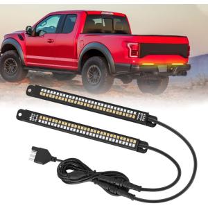 imageNilight 2PCS 70 Inch Emergency Strobe Light Strip 1125 LED Running Board Lights Red White Flexible Side Flashing Warning Caution Safety Waterproof for Truck Construction Vehicles PickupRed Amber