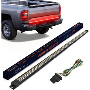 imageNilight 49 Inch Emergency Strobe Light Strips with Controller 288LED Flashing Warning Hazard Safety Rear Window Tailgate Lights for Truck Trailer Construction Plow Pickup Tow SUV Vehicles Red White60 Aluminum Frame Tailgate Light Bar