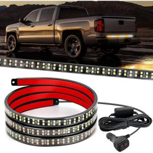imageNilight 49 Inch Emergency Strobe Light Strips with Controller 288LED Flashing Warning Hazard Safety Rear Window Tailgate Lights for Truck Trailer Construction Plow Pickup Tow SUV Vehicles Red White48 Tailgate Strobe Amber White