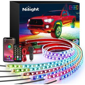 imageNilight 49 Inch Emergency Strobe Light Strips with Controller 288LED Flashing Warning Hazard Safety Rear Window Tailgate Lights for Truck Trailer Construction Plow Pickup Tow SUV Vehicles Red White6Pcs RGBIC Underglow Light