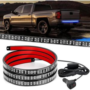 imageNilight 49 Inch Emergency Strobe Light Strips with Controller 288LED Flashing Warning Hazard Safety Rear Window Tailgate Lights for Truck Trailer Construction Plow Pickup Tow SUV Vehicles Red White48 Tailgate Strobe Blue