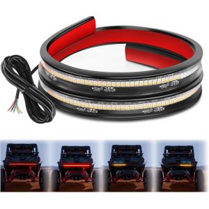 imageNilight 60 Inch Truck Tailgate Strobe Light Strip Tail Emergency Bar Rear Window Warning Lamp UltraBright Double Row 360 LED for Pickup Trailers Construction Vehicles Car SUV Blue White30 Tailgate Light Strip RedAmber